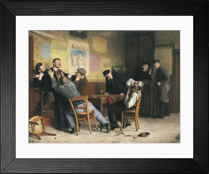 Framed Print : COGGHE, Remy (1854-1935). The Fight. 1900. Realism. Oil on canvas. BELGIUM. Tournai. Fine Arts Museum. AISA / Everett Collection**US SALES ONLY**