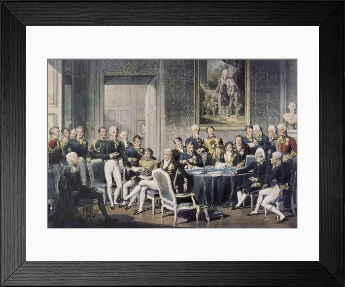 Framed Print : Congress of Vienna (1814-1815). Meeting of the eight major powers signatories of the Treaty of Paris. Litography. AISA / Everett Collection**US SALES ONLY**
