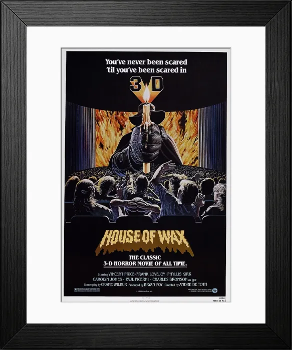Framed Print : HOUSE OF WAX, reissue poster art, 1953