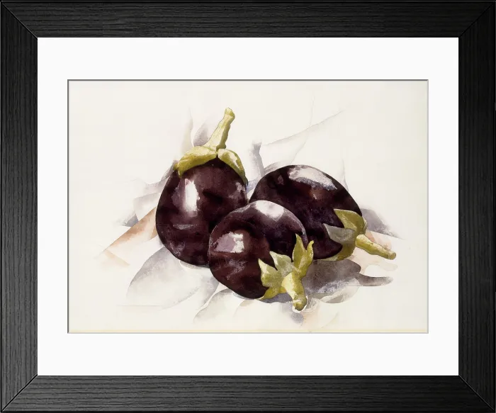 Framed Print : EGGPLANTS, by Charles Demuth, 1927, American painting, watercolor, and graphite on cardboard