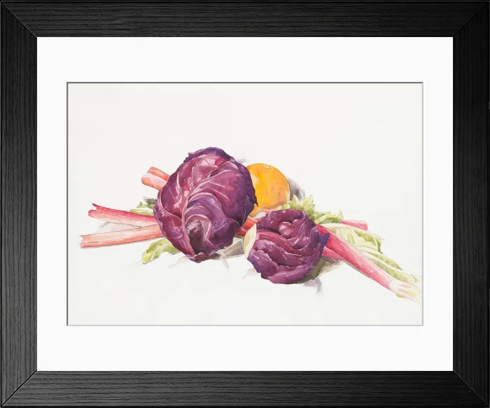 Framed Print : RED CABBAGES, RHUBARB AND ORANGE, by Charles Demuth, 1929, American painting, watercolor, graphite Framed Print : RED CABBAGES, RHUBARB AND ORANGE, by Charles Demuth, 1929, American painting, watercolor, graphite