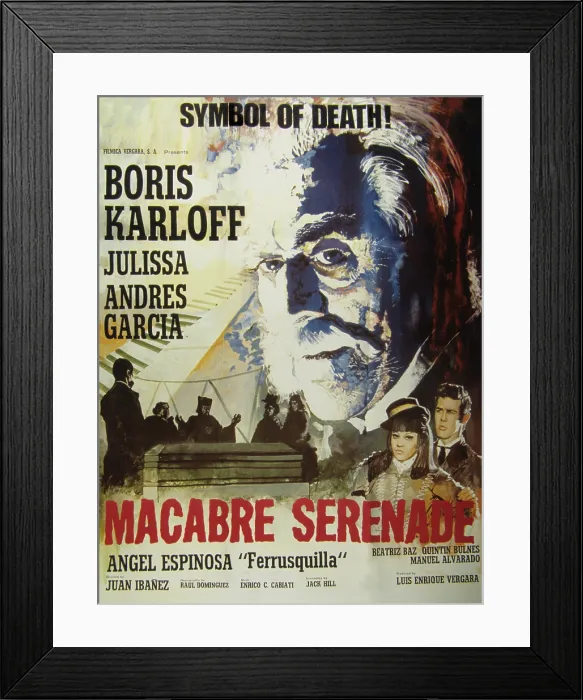 Framed Print : HOUSE OF EVIL, (aka Macabre serenade), Boris Karloff, Mexican poster art, 1958