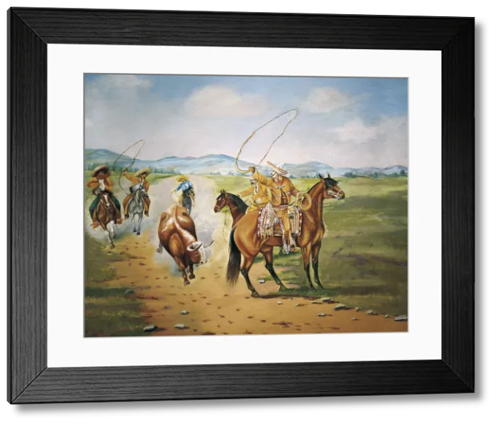 Framed Print : ICAZA, Ernesto (1866-1926). Horse Throwing. 1921. MEXICO. Mexico City. Chapultepec Castle. Oil on canvas. AISA / Everett Collection.**US SALES ONLY**
