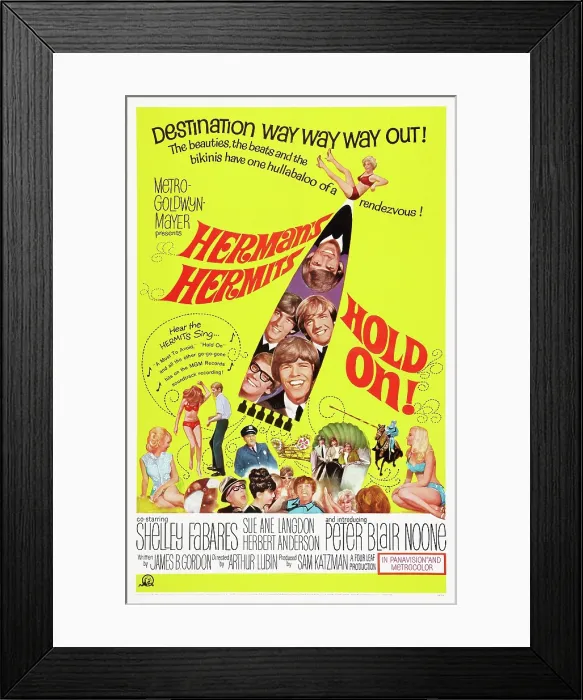 Framed Print : HOLD ON!: Herman's Hermits, US poster, Peter Noone (bottom right), 1966