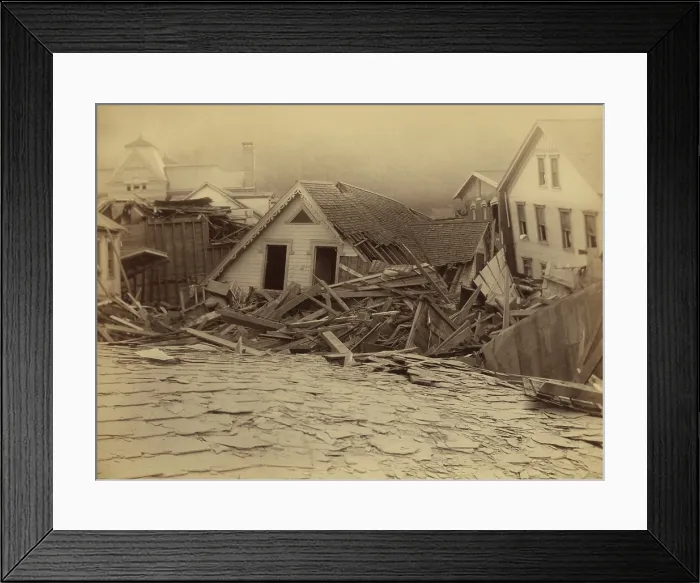 Framed Print : Ruins of houses after the Johnstown Flood, of May 31, 1889
