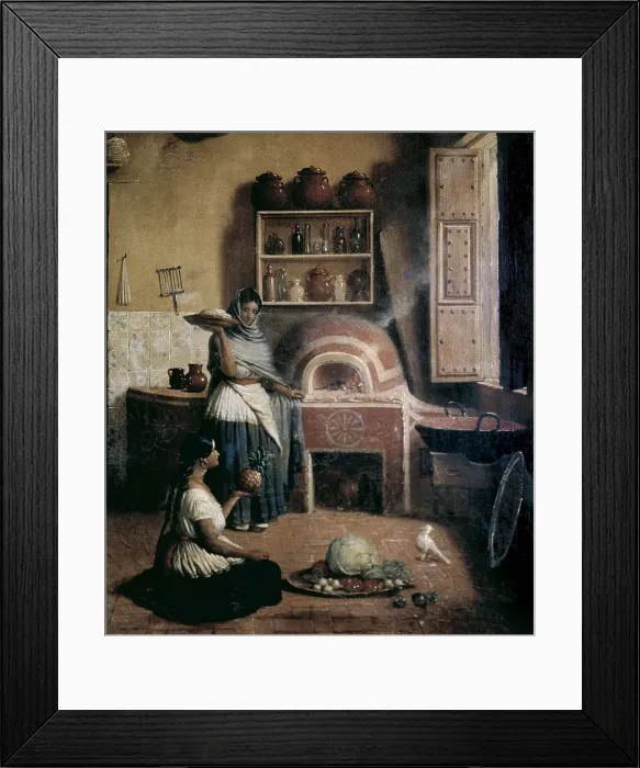 Framed Print : PINGRET, Edouard (1788-1875). Cocina Poblana (Puebla's Food Culture). 1853. Romanticism. Oil on canvas. MEXICO. Mexico City. Chapultepec Castle Framed Print : PINGRET, Edouard (1788-1875). Cocina Poblana (Puebla's Food Culture). 1853. Romanticism. Oil on canvas. MEXICO. Mexico City. Chapultepec Castle