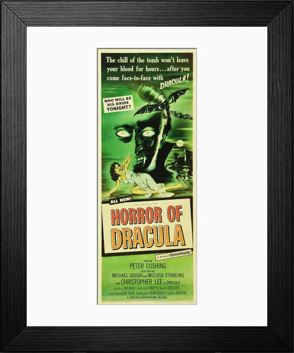 Framed Print : HORROR OF DRACULA, from left: Melissa Stribling, Christopher Lee, 1958 Framed Print : HORROR OF DRACULA, from left: Melissa Stribling, Christopher Lee, 1958