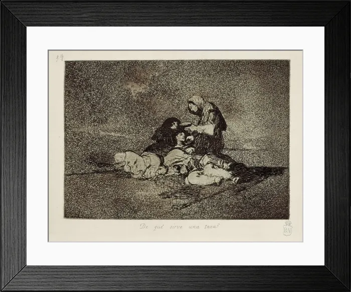 Framed Print : GOYA Y LUCIENTES, Francisco de (1746-1828). What use is one cup?. 1810-1820. Etching. SPAIN. Madrid. National Library. AISA / Everett Collection**US SALES ONLY**