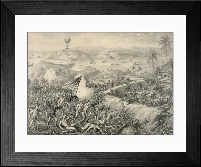 Framed Print : Battle of El Caney was fought on July 1, 1898, during the Spanish-American War in Cuba Framed Print : Battle of El Caney was fought on July 1, 1898, during the Spanish-American War in Cuba