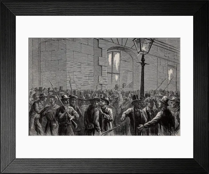 Framed Print : Armed Unionist citizens of Covington, KY, gather after the July 17, 1862, raid on Cynthiana, KY, by US Civil War Confederate General, John Hunt Morgan Framed Print : Armed Unionist citizens of Covington, KY, gather after the July 17, 1862, raid on Cynthiana, KY, by US Civil War Confederate General, John Hunt Morgan