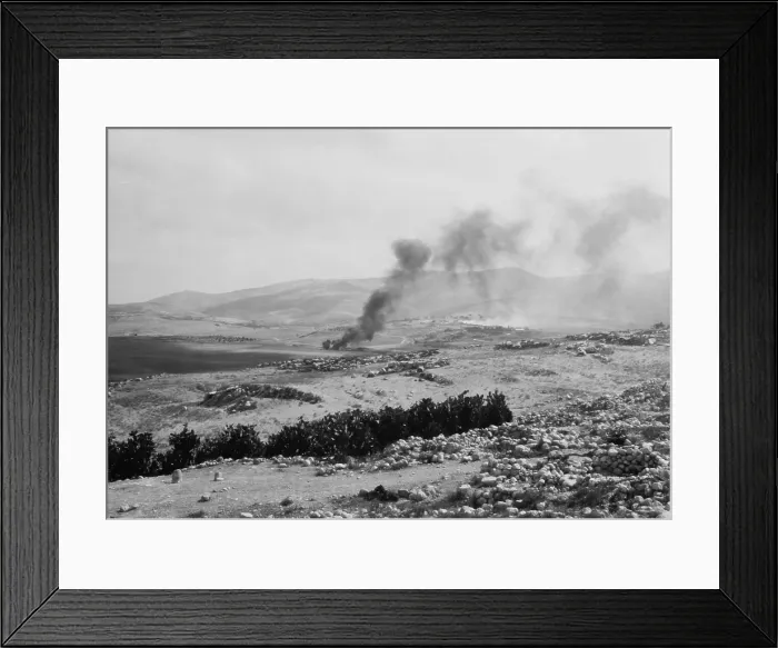 Framed Print : Jewish colony of Artuf in Jerusalem foothills was set on fire by Arabs, Aug. 23-31, 1929 Framed Print : Jewish colony of Artuf in Jerusalem foothills was set on fire by Arabs, Aug. 23-31, 1929