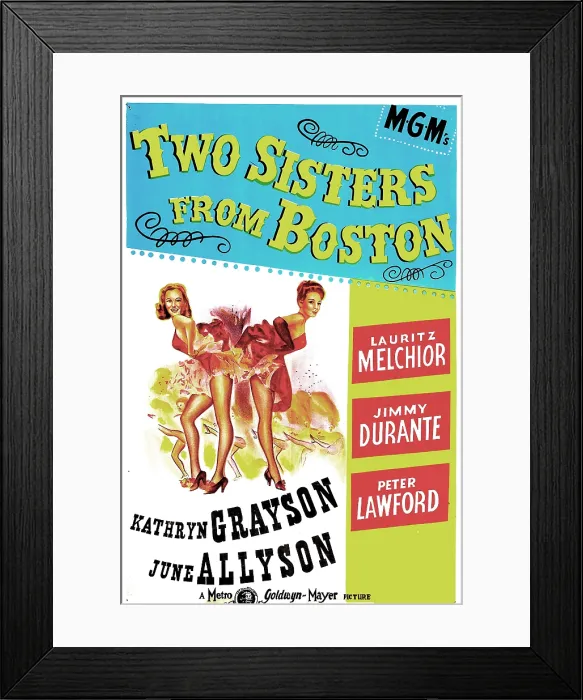 Framed Print : TWO SISTERS FROM BOSTON, US poster, from left: June Allyson, Kathryn Grayson, 1946