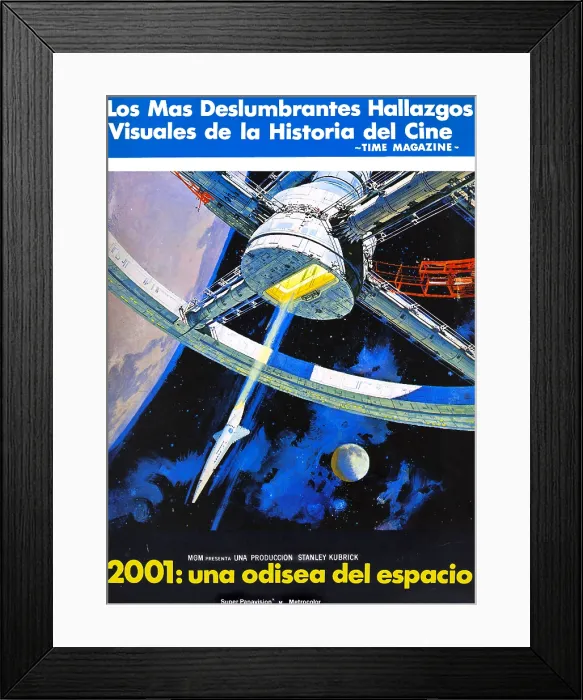 Framed Print : 2001: A SPACE ODYSSEY, (aka 2001: UNA ODISEA DEL ESPACIO), Spanish language poster art, 1968