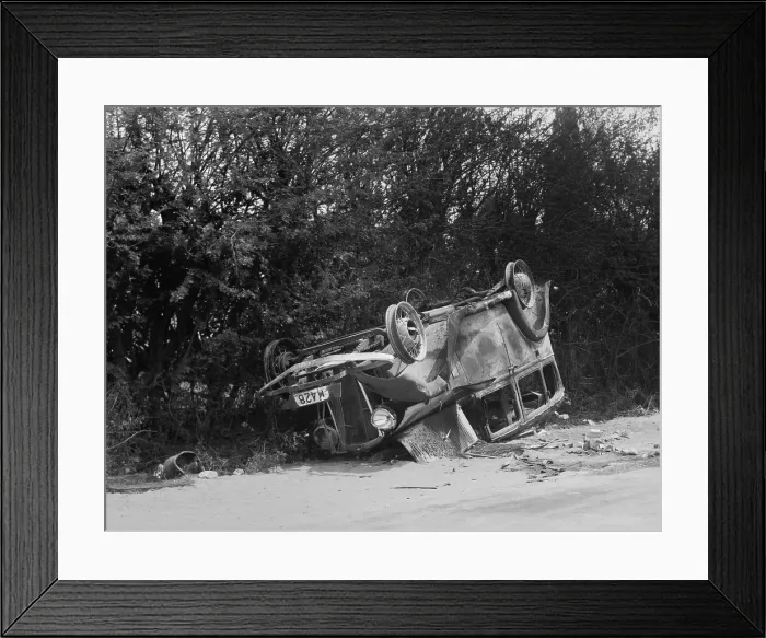 Framed Print : The Jewish occupant of this burnt car was killed in Jaffa on April 19, 1936
