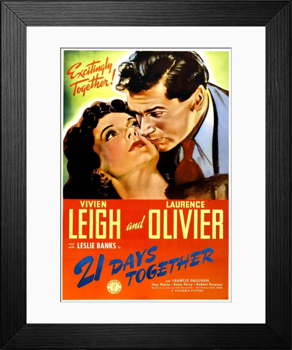 Framed Print : 21 DAYS TOGETHER, (aka 21 DAYS), US poster, from left: Vivien Leigh, Laurence Olivier, 1940
