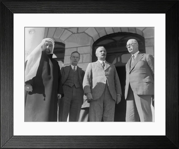 Framed Print : Emir Abdullah, leader of British Mandatory Jordan receives Members of the Peel Commission. On Jan