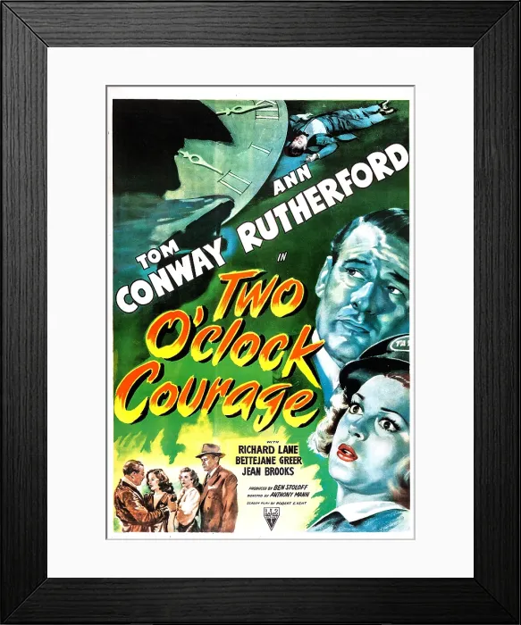 Framed Print : TWO O'CLOCK COURAGE, US poster, Tom Conway, Ann Rutherford, 1945