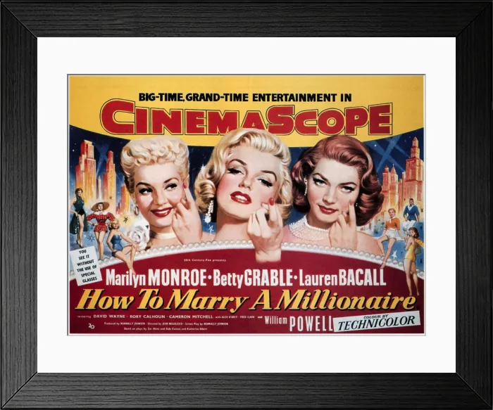 Framed Print : HOW TO MARRY A MILLIONAIRE, from left: Betty Grable, Marilyn Monroe, Lauren Bacall, 1953, TM and Copyright 20th Century Fox Film Corp