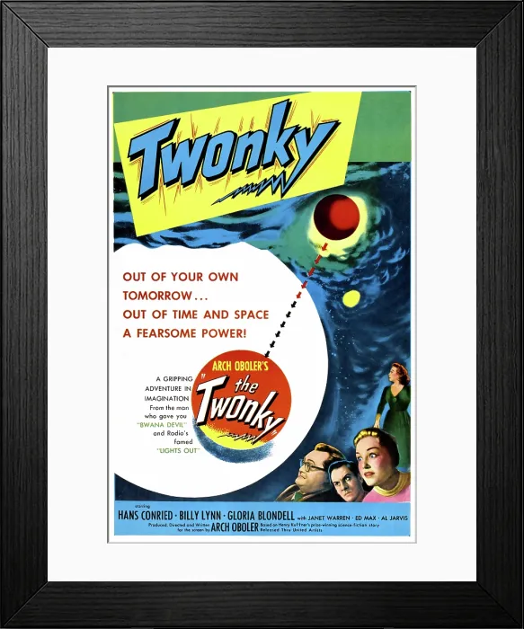 Framed Print : THE TWONKY, (from left): Norman Field, Hans Conried, Gloria Blondell, Janet Warren (aka Elaine Morey), 1953