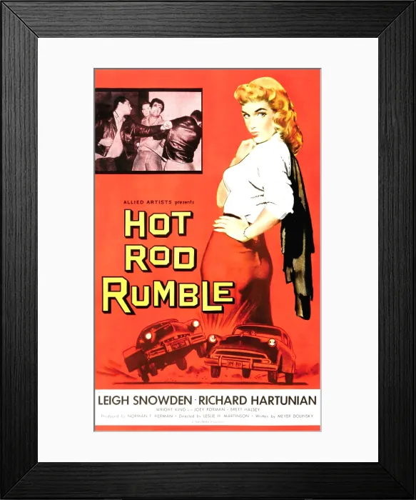 Framed Print : HOT ROD RUMBLE, right: Leigh Snowden, 1957