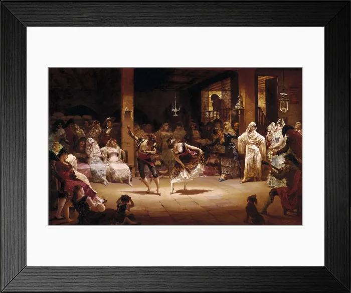 Framed Print : LLOVERA BOFILL, Josep (1846-1896). A Dance of Lamp-oil. 1881. Costumbrism. Oil on canvas. Private Collection. AISA / Everett Collection**US SALES ONLY** Framed Print : LLOVERA BOFILL, Josep (1846-1896). A Dance of Lamp-oil. 1881. Costumbrism. Oil on canvas. Private Collection. AISA / Everett Collection**US SALES ONLY**