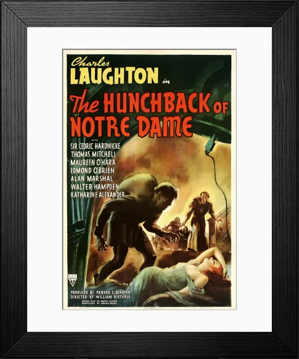 Framed Print : THE HUNCHBACK OF NOTRE DAME, 1939, poster art