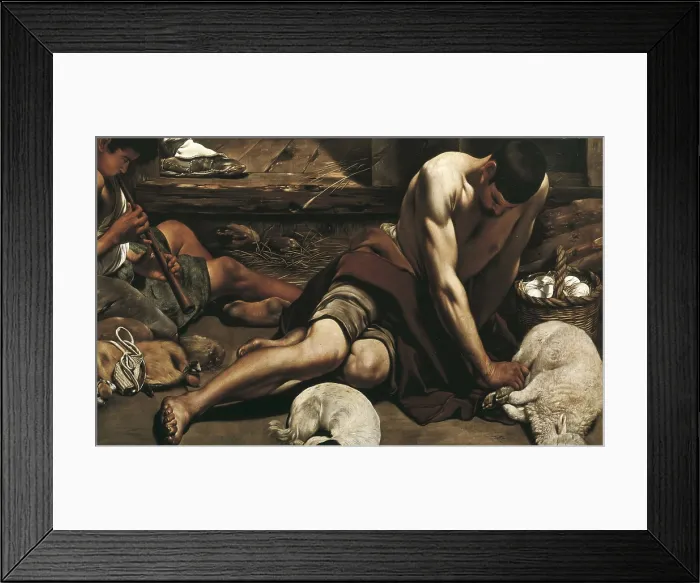 Framed Print : MAINO, Juan Bautista (1578-1649). The Adoration of the Shepherds. ca. 1610. Lower detail of the shepherd