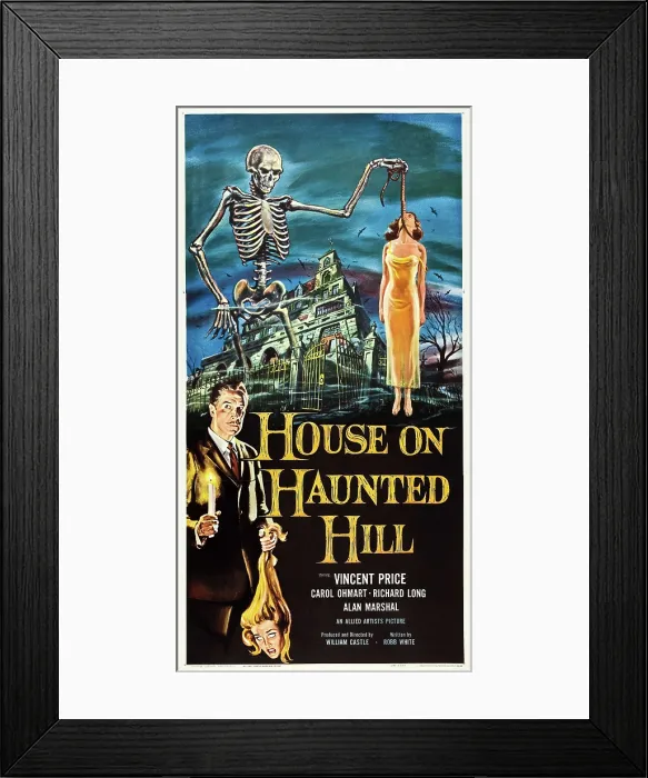 Framed Print : HOUSE ON HAUNTED HILL, bottom left: Vincent Price, 1959