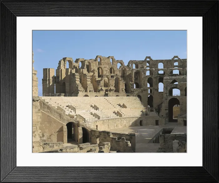 Framed Print : Amphitheatre of Thysdrus. 238. TUNISIA. AL-MAHDIYAH. El Djem. Roman art. Late Empire. Sculpture. AISA / Everett Collection**US SALES ONLY**