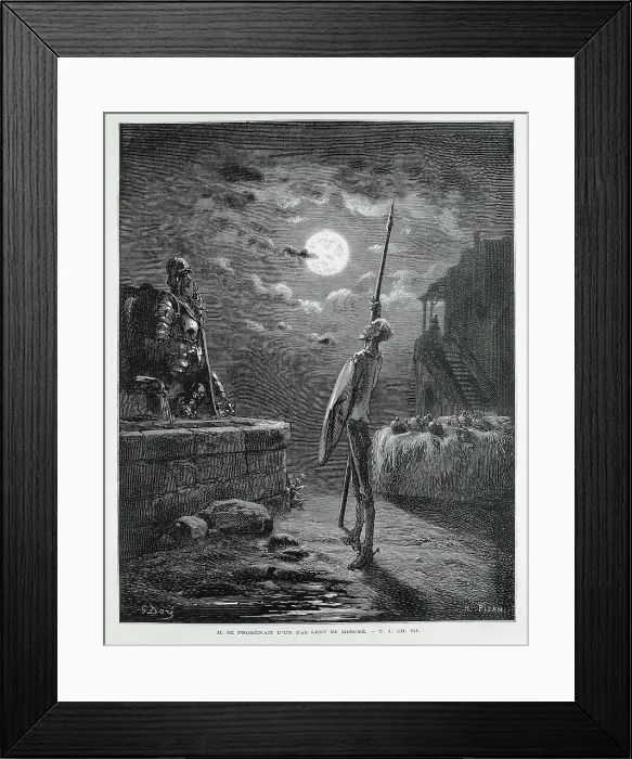 Framed Print : PISAN, Hliodore Joseph (1822-1890); Dore, Gustave (1832-1883). Il se promenait d'un pas lent et mesur. 1875-1876