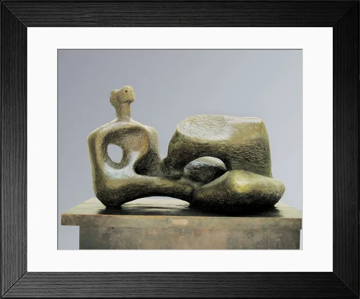 Framed Print : MOORE, Henry (1898-1986). Reclinig figure. 1960. Sculpture on bronze. AISA / Everett Collection - Image has fine art copyright