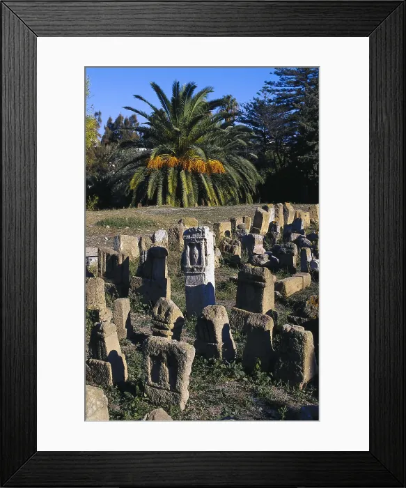 Framed Print : TUNISIA. TUNIS. Carthage. Punic pillars, funerary monuments. Carthaginian art. Sculpture. AISA / Everett Collection**US SALES ONLY**