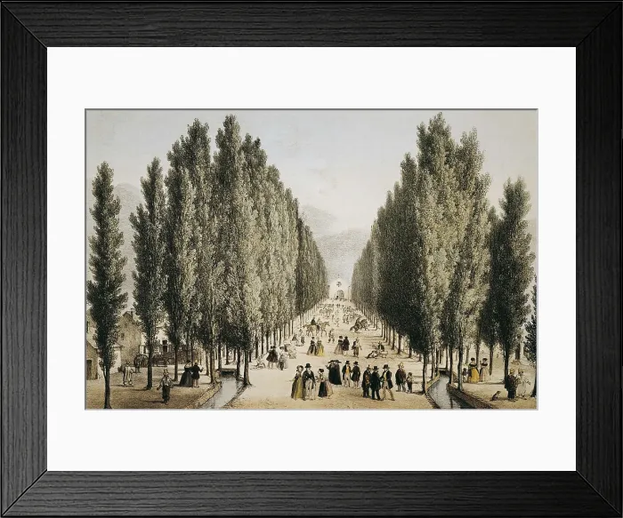 Framed Print : Santiago de Chile (1854). Paseo de la Caada. Litography. AISA / Everett Collection**US SALES ONLY**