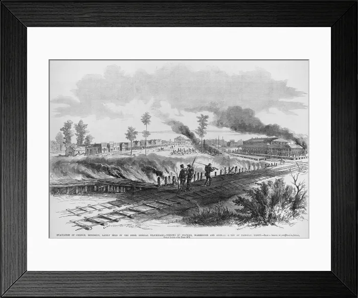 Framed Print : US Civil War, Corinth, Mississippi. Union troops entered Corinth on May 30, 1862, to find Confederates had already evacuated to Tupalo, Mississippi Framed Print : US Civil War, Corinth, Mississippi. Union troops entered Corinth on May 30, 1862, to find Confederates had already evacuated to Tupalo, Mississippi