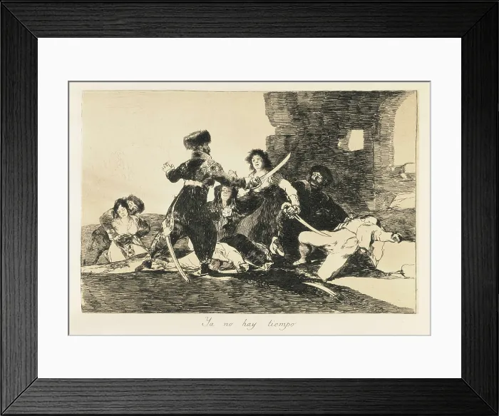 Framed Print : GOYA Y LUCIENTES, Francisco de (1746-1828). There isn't time now. 1810-1812. Plate 19 of 'The Disasters of War'. Etching. SPAIN. Madrid. National Library Framed Print : GOYA Y LUCIENTES, Francisco de (1746-1828). There isn't time now. 1810-1812. Plate 19 of 'The Disasters of War'. Etching. SPAIN. Madrid. National Library
