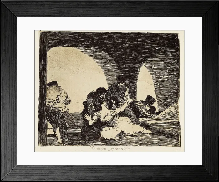 Framed Print : GOYA Y LUCIENTES, Francisco de (1746-1828). Bitter to be present. 1810-1812. Plate 13 of 'The Disasters of War'. Etching. SPAIN. Madrid. National Library