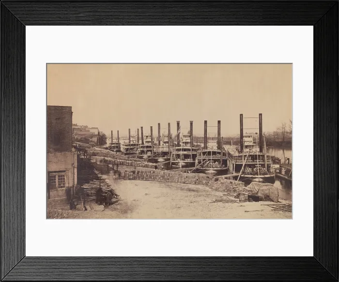 Framed Print : Union steamships along the wharf at Nashville, Tennessee, before Battle of Murfreesboro, on Dec. 28, 1862 Framed Print : Union steamships along the wharf at Nashville, Tennessee, before Battle of Murfreesboro, on Dec. 28, 1862