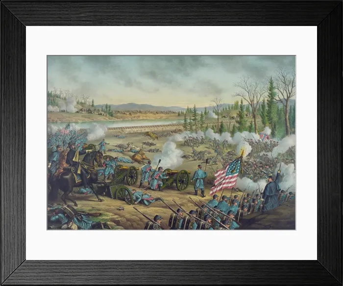 Framed Print : US Civil War, Battle of Stone River, or 2nd Battle of Murfreesboro, Tennessee, Dec. 31, 1862, to Jan. 2, 1863