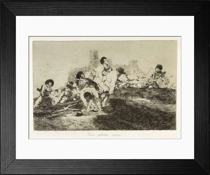 Framed Print : GOYA Y LUCIENTES, Francisco de (1746-1828). They can still be of use. 1810-1812. Plate 24 of 'The Disasters of War'. Etching. SPAIN. Madrid. National Library