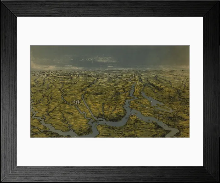 Framed Print : Panoramic birds eye view looking south from Cairo, Illinois, 1861. It depicts southern Illinois, Missouri, Kentucky, Tennessee, and Arkansas Framed Print : Panoramic birds eye view looking south from Cairo, Illinois, 1861. It depicts southern Illinois, Missouri, Kentucky, Tennessee, and Arkansas