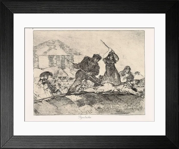 Framed Print : GOYA Y LUCIENTES, Francisco de (1746-1828). Rabble. 1810-1814. Plate 28 of 'The Disasters of War'. Etching. SPAIN. Madrid. National Library