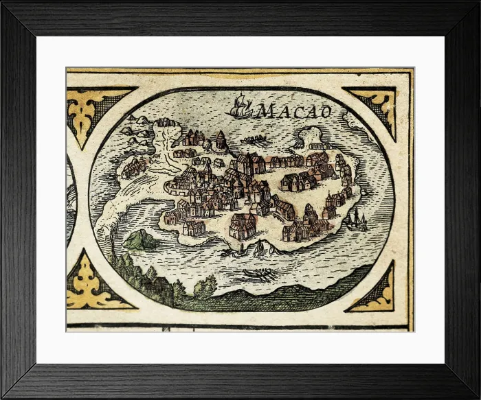 Framed Print : BLAEU, Willem Janszoon (1571-1638); BLAEU, Jan (1596-1673). Le Theatre du Monde (The World Theatre). 1645. Detail of the world map with the legend of America. Etching. SPAIN