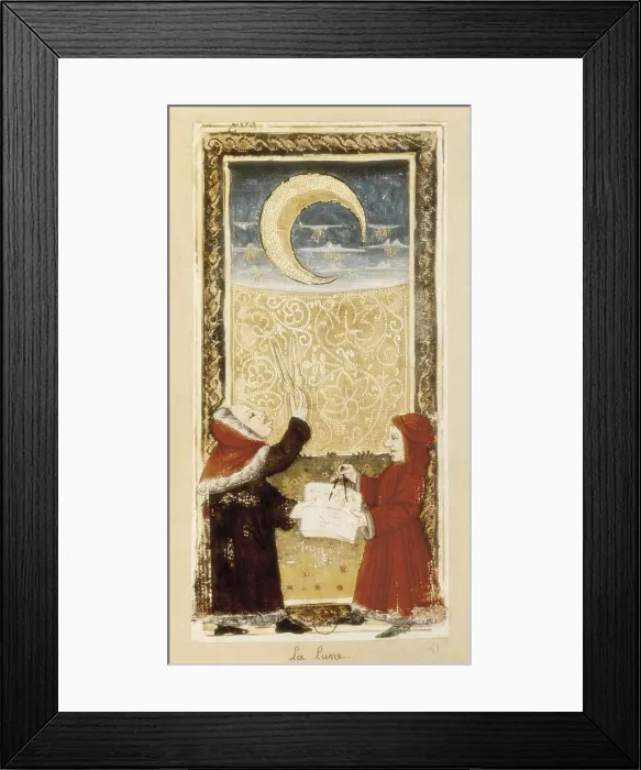 Framed Print : Astronomers watching the Moon. Miniature Painting. FRANCE. Paris. National Library. AISA / Everett Collection**US SALES ONLY**