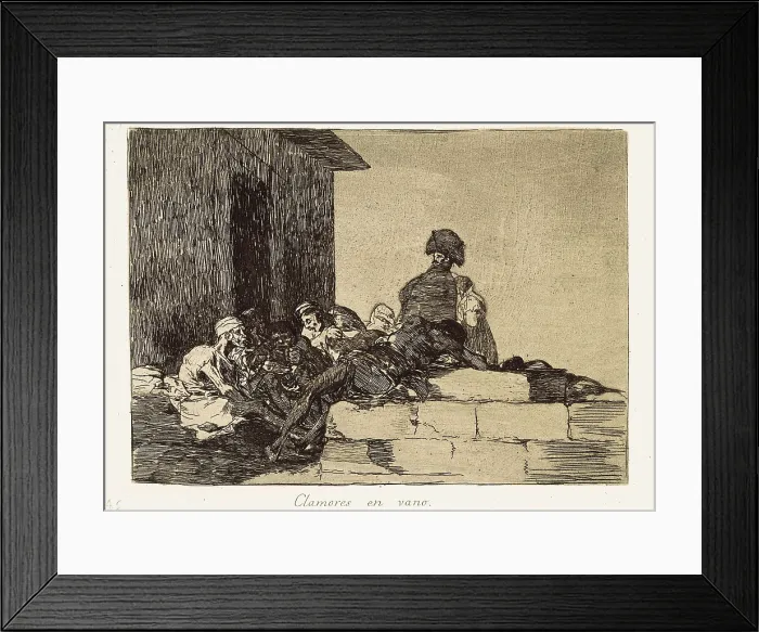 Framed Print : GOYA Y LUCIENTES, Francisco de (1746-1828). Appeals are in vain. 1810-1820. Plate 54 of 'The Disasters of War'. Etching. SPAIN. Madrid. National Library