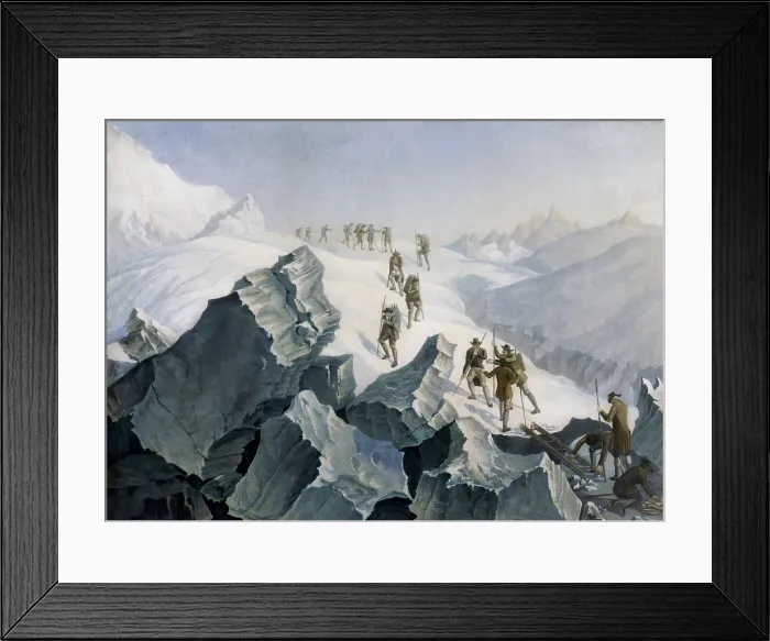 Framed Print : Saussure descending from the peak of Montblanc (August 1785). Litography. AISA / Everett Collection**US SALES ONLY**