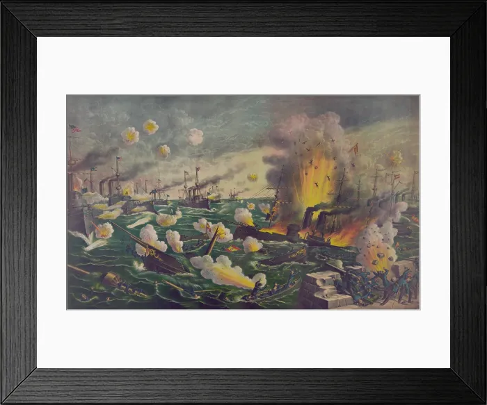 Framed Print : The Battle of Manila Bay, was the first fighting of the Spanish American war. May 1, 1898