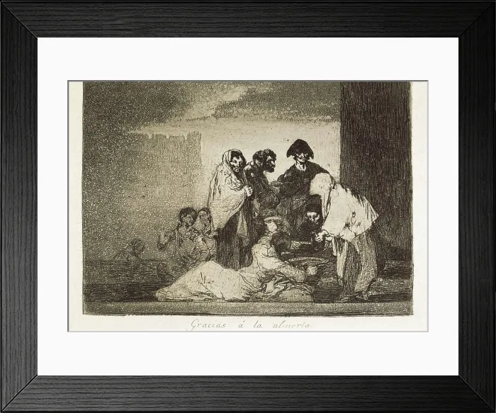 Framed Print : GOYA Y LUCIENTES, Francisco de (1746-1828). Thanks to the millet. 1810-1820. Plate 51 of 'The Disasters of War'. Etching. SPAIN. Madrid. National Library