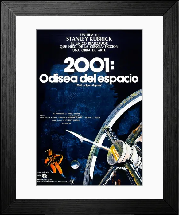 Framed Print : 2001: A SPACE ODYSSEY, (aka 2001: UNA ODISEA DEL ESPACIO), Spanish language poster art, 1968