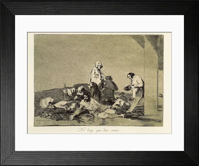 Framed Print : GOYA Y LUCIENTES, Francisco de (1746-1828). It's no use crying out. 1812-1815. Plate 58 of 'The Disasters of War'. Etching. SPAIN. Madrid. National Library