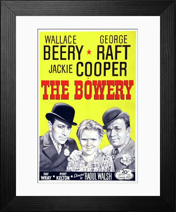 Framed Print : THE BOWERY, US poster art, from left: George Raft, Jackie Cooper, Wallace Beery, 1933. TM & copyright 20th Century Fox Film Corp. All rights reserved / courtesy Everett Collection